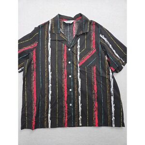 Blair Colorful Stripe Short Sleeve Button Up Shirt‎ Retro Casual Top